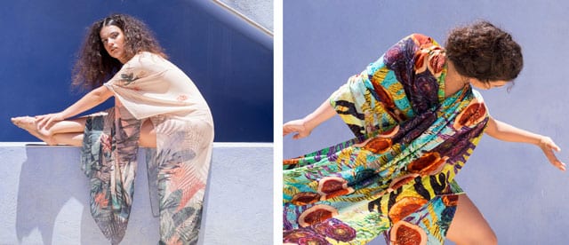 בצילום: מימין-שמלה: קטיפה כחולה נחלת בנימין, משמאל-בגד חוף: H&M - Fashion Israel - מגזין אופנה