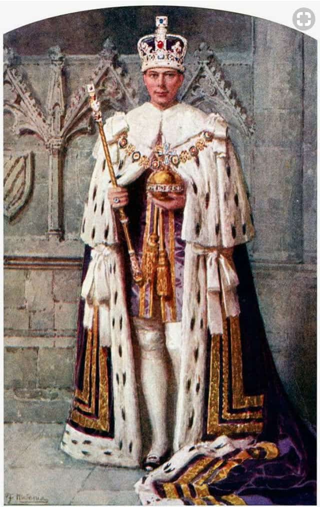 בצילום: המלך ג'ורג' לובש קטיפה. צילום: פינטרסט