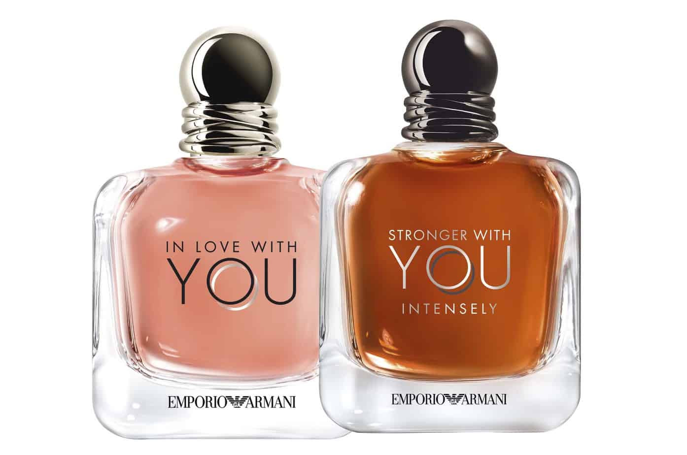 Stronger With You Intensely בושם לגבר. In Love With You בושם לאשה. Emporio Armani. צילום: יח״צ חו״ל