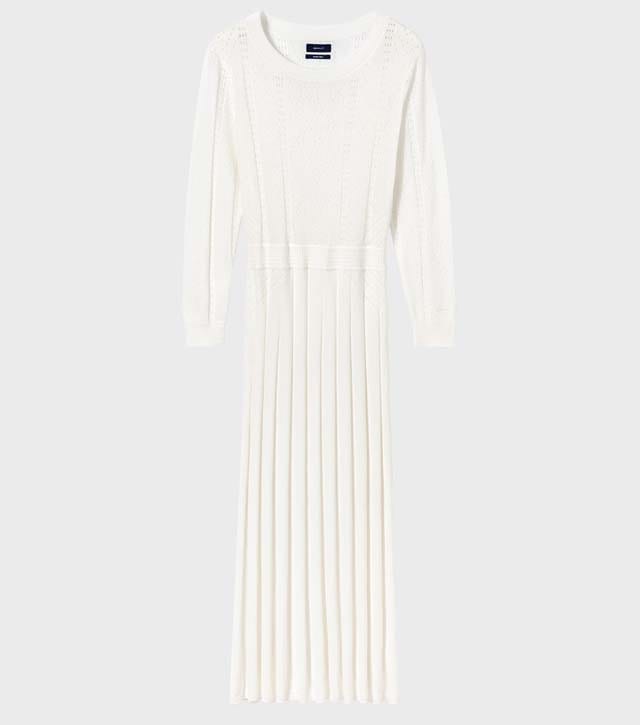 שמלה לבנה של GANT, שמלת סריג לבנה, 995שח צילום יחצ חול 