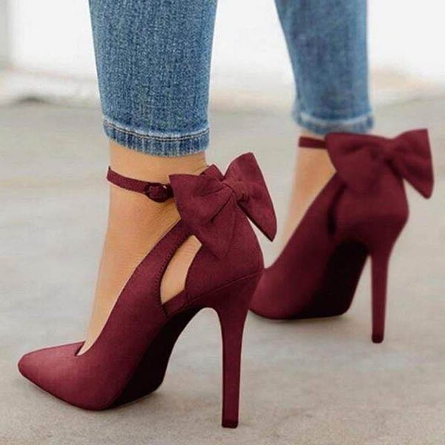 Butterfly Strap Pointed Toe Pumps, אופנה