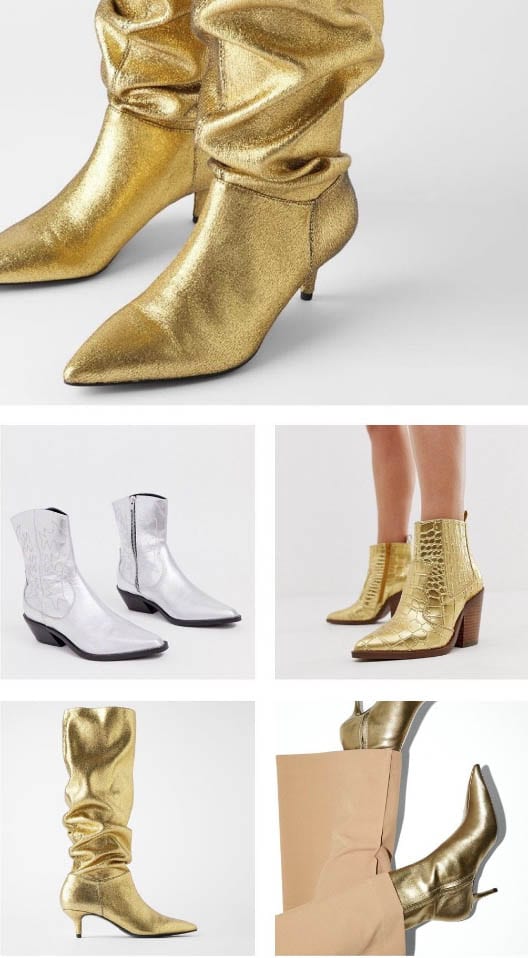 נעלי זהב נוצצים, נעליים -- טרנדים חורף 2020