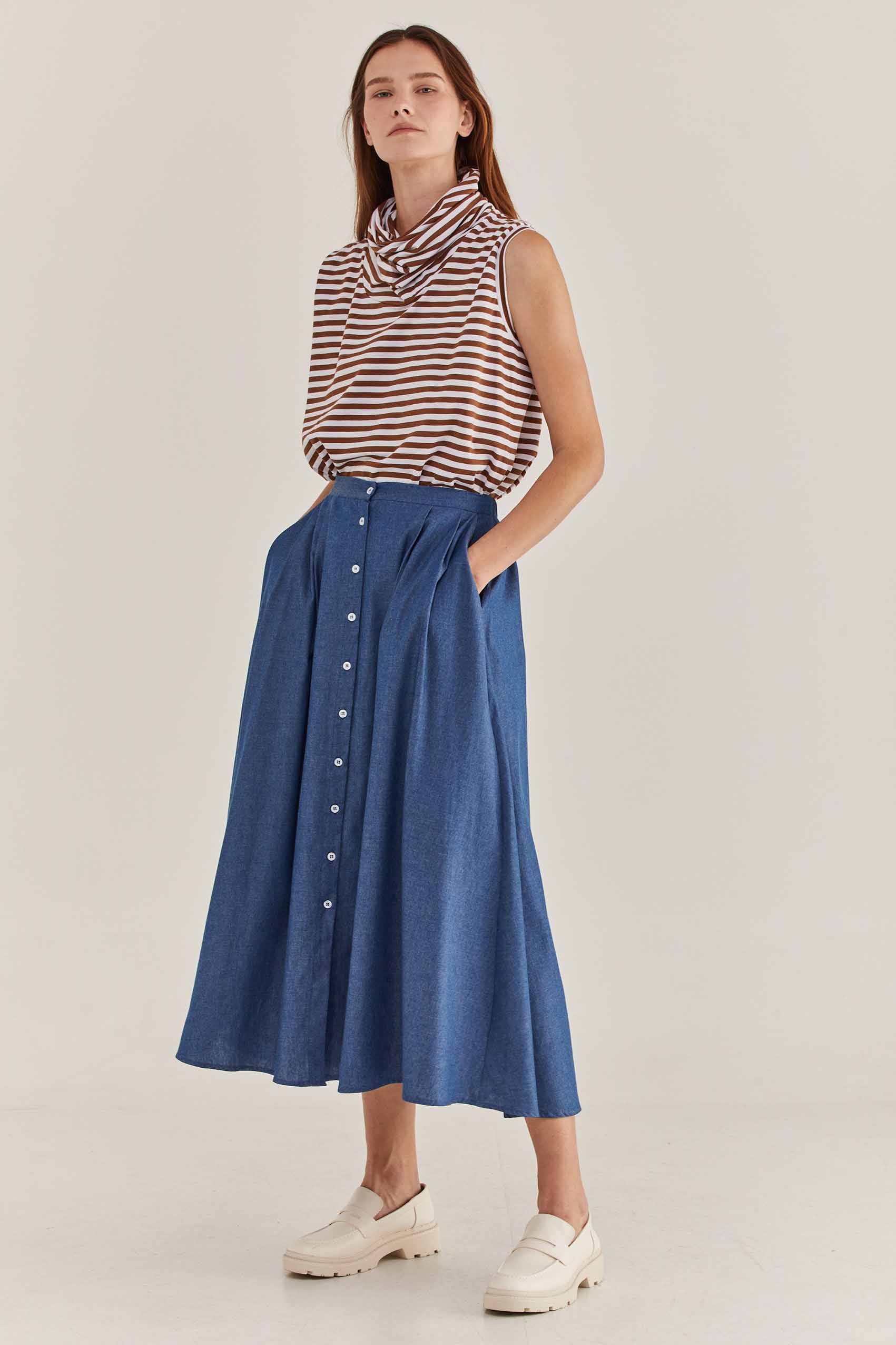 אביב קיץ TWOTONE, חצאית אלפרד 640 שח, חחולצה 330 שח, צילום דור שרון (4)